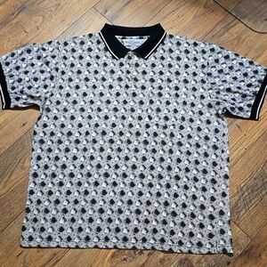 Michael Austin Vintage Golf Black and White Patterned Men's Shirt